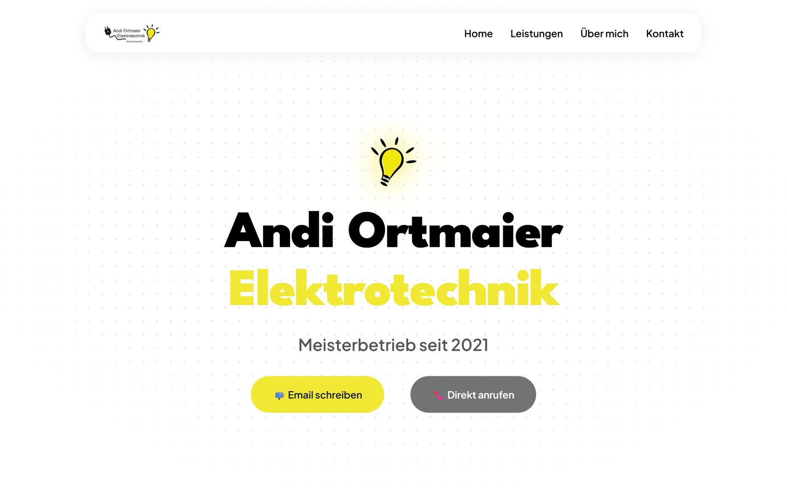 Startseite der Website AO Elektrik